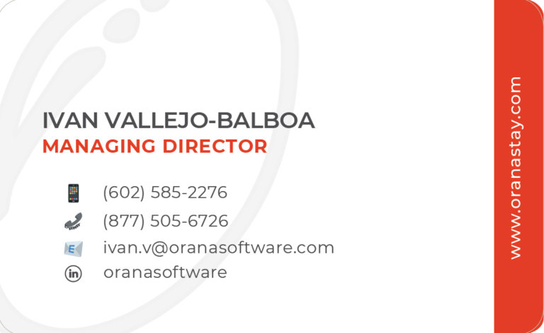 Get In Touch with Ivan Vallejo-Balboa - Managing Director Orana Software Inc.